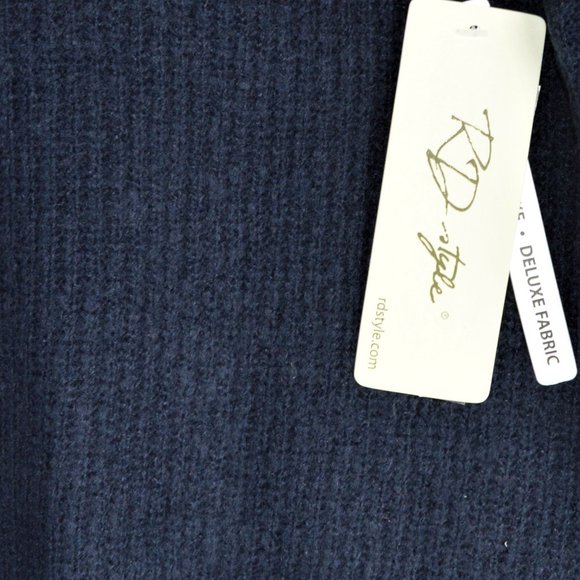 NWT RD Syle V-Neck Ribbed Sweater Navy Sizes:S,M - Picture 7 of 8